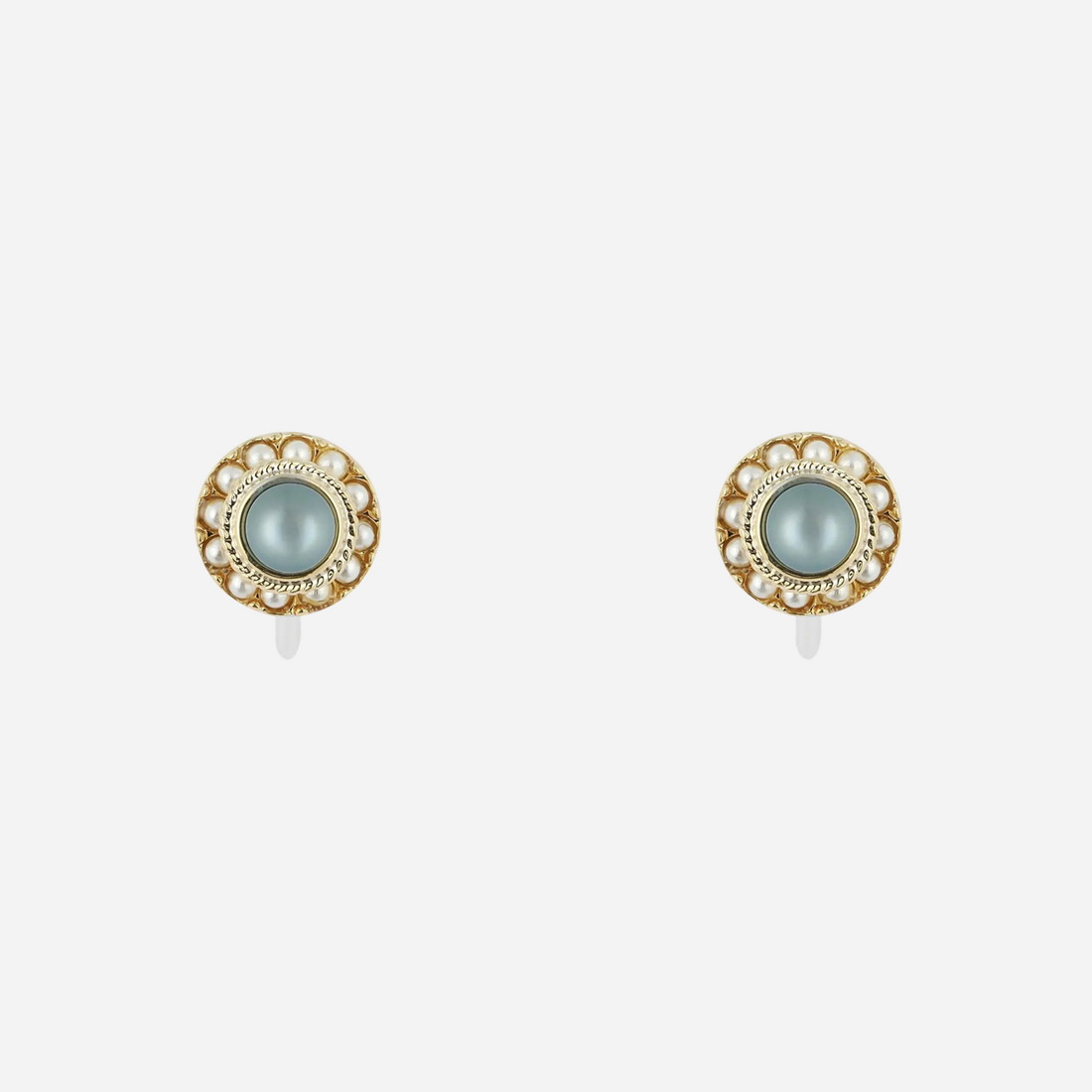 Gold Pearl Resinstud clip-on earrings by SOMIY – pain-free non-pierced jewelry for everyday wear
