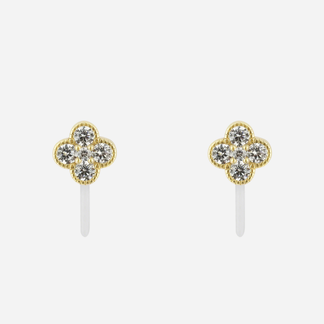 Four Leaf Clover Diamond Set (Clip-On Earrings&Necklace) - SOMIY