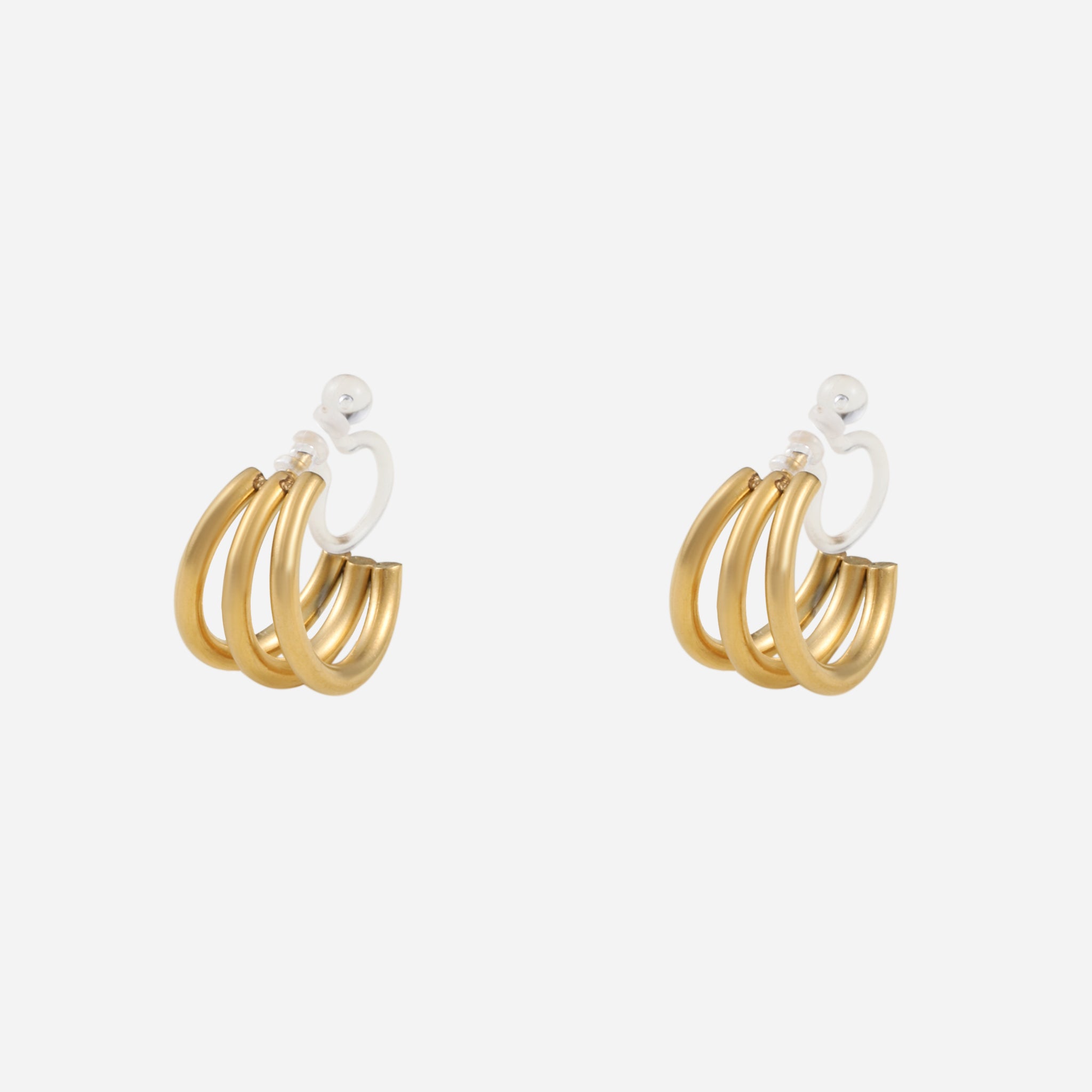 Small Three Wire Clip-on Hoop Earrings