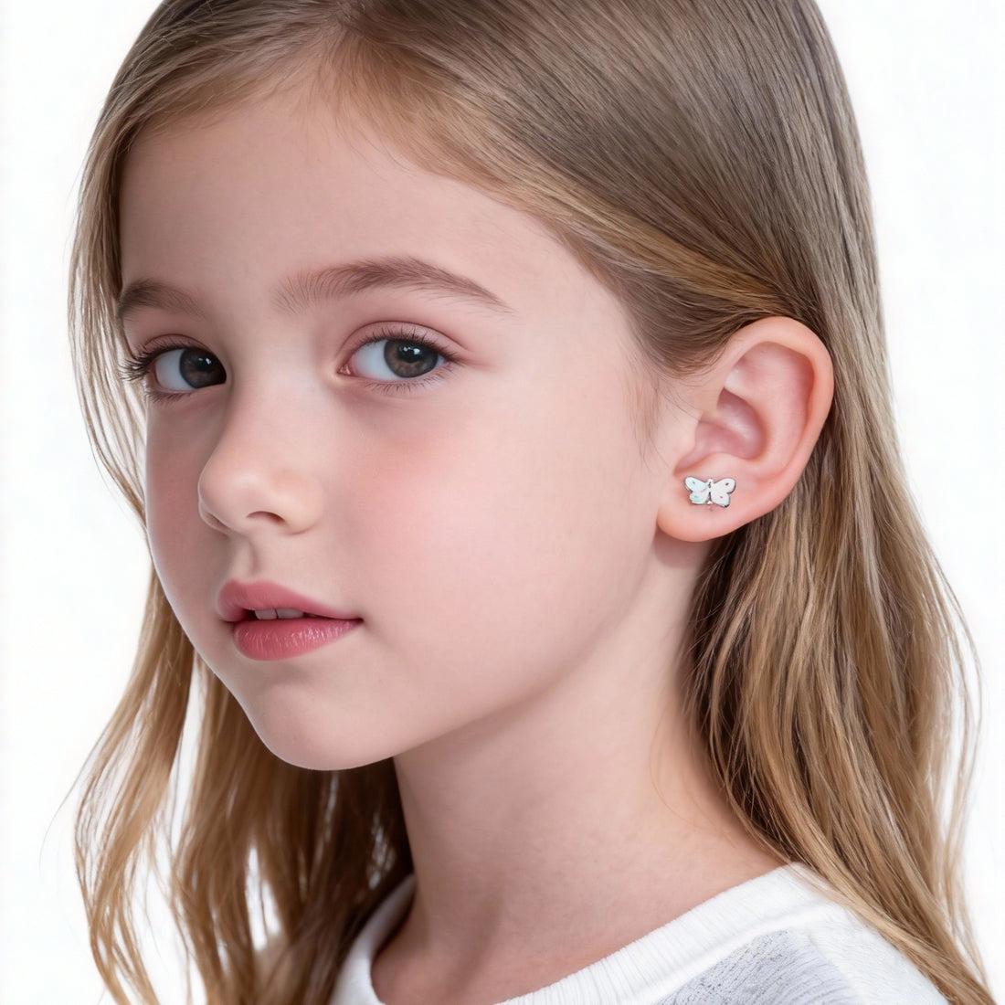 White Butterfly Clip-On Earrings for Girls by SOMIY