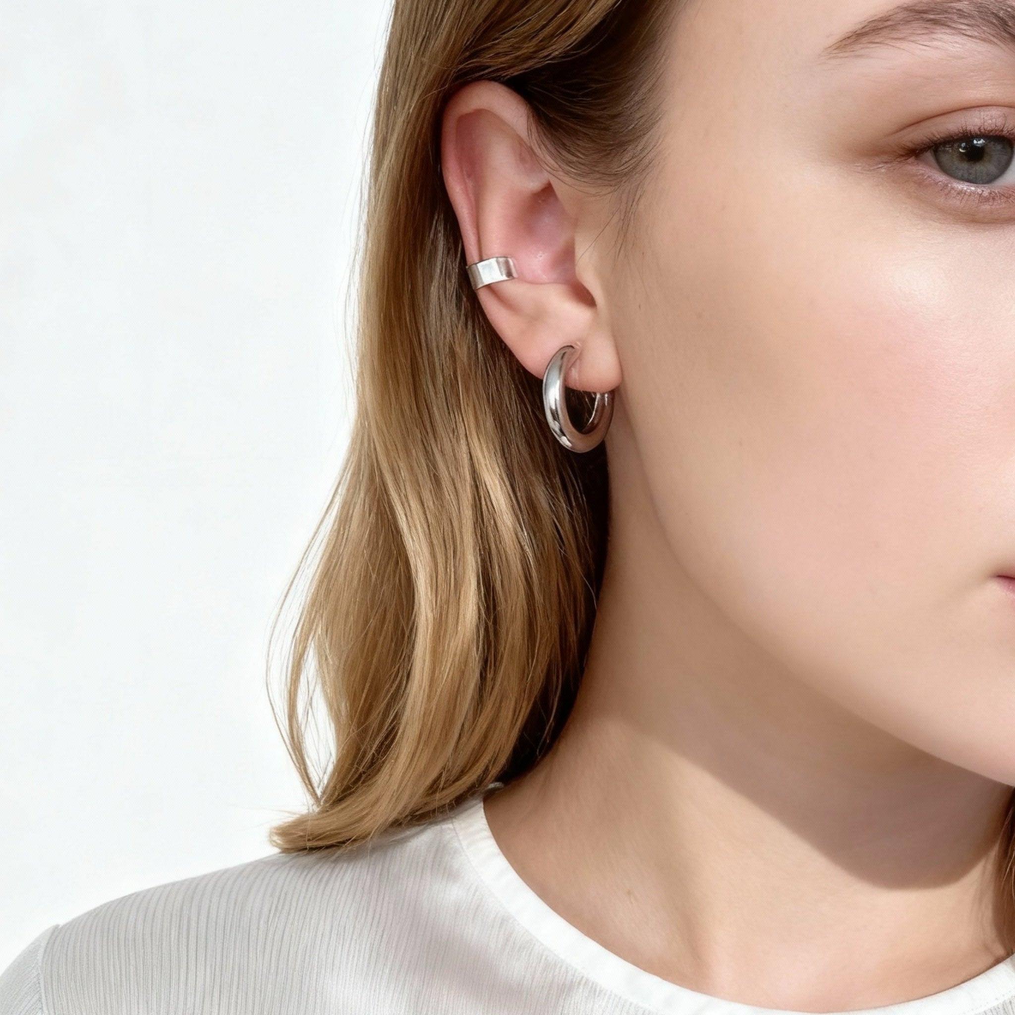 Small Daily Clip-On Hoop Earrings