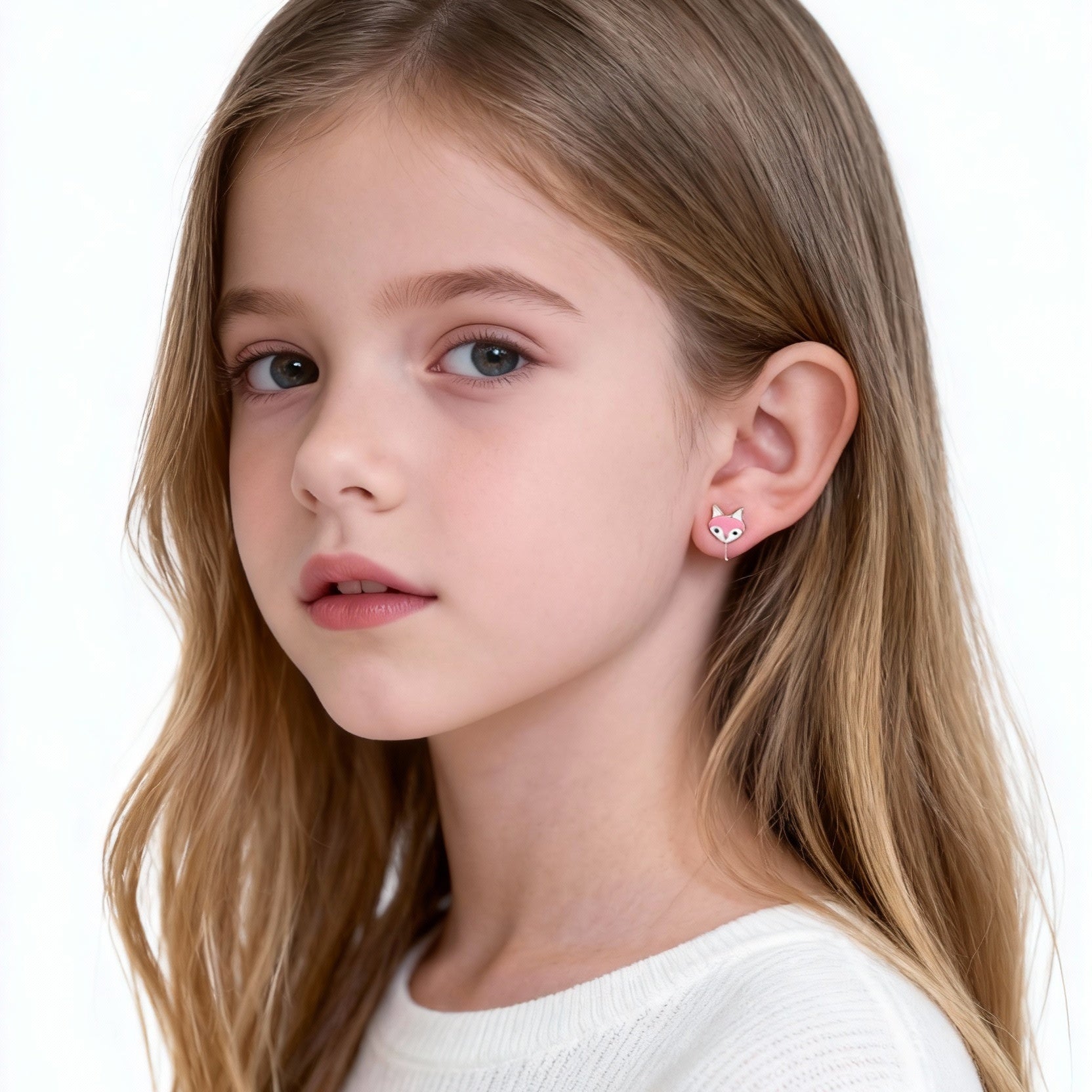 Cute Fox Clip-On Earrings for Girls