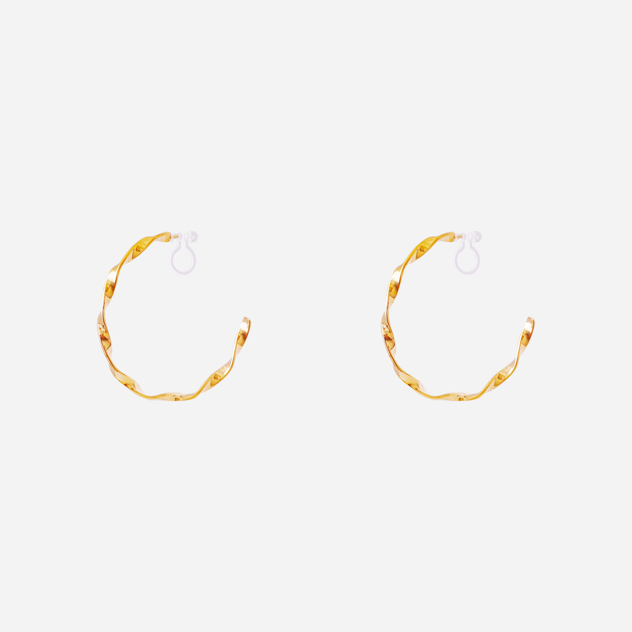 Twisted Thin Hoop Clip-On Earrings