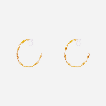 Twisted Thin Hoop Clip-On Earrings