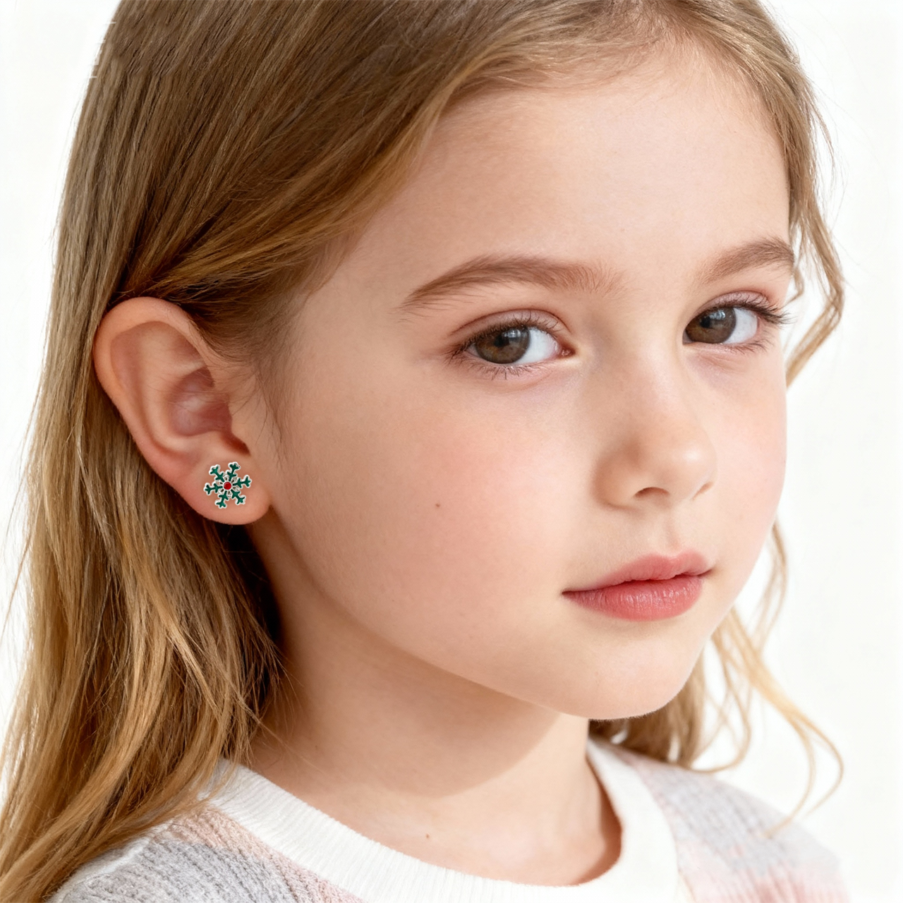 Groene Sneeuwvlokken Cutie Clip Op Oorbellen