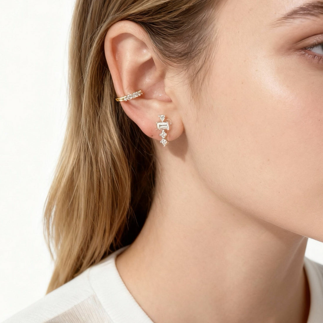 S925 Sterling Silver Geometric Stardrop Clip-On Stud Earrings for non-pierced ears – SOMIY