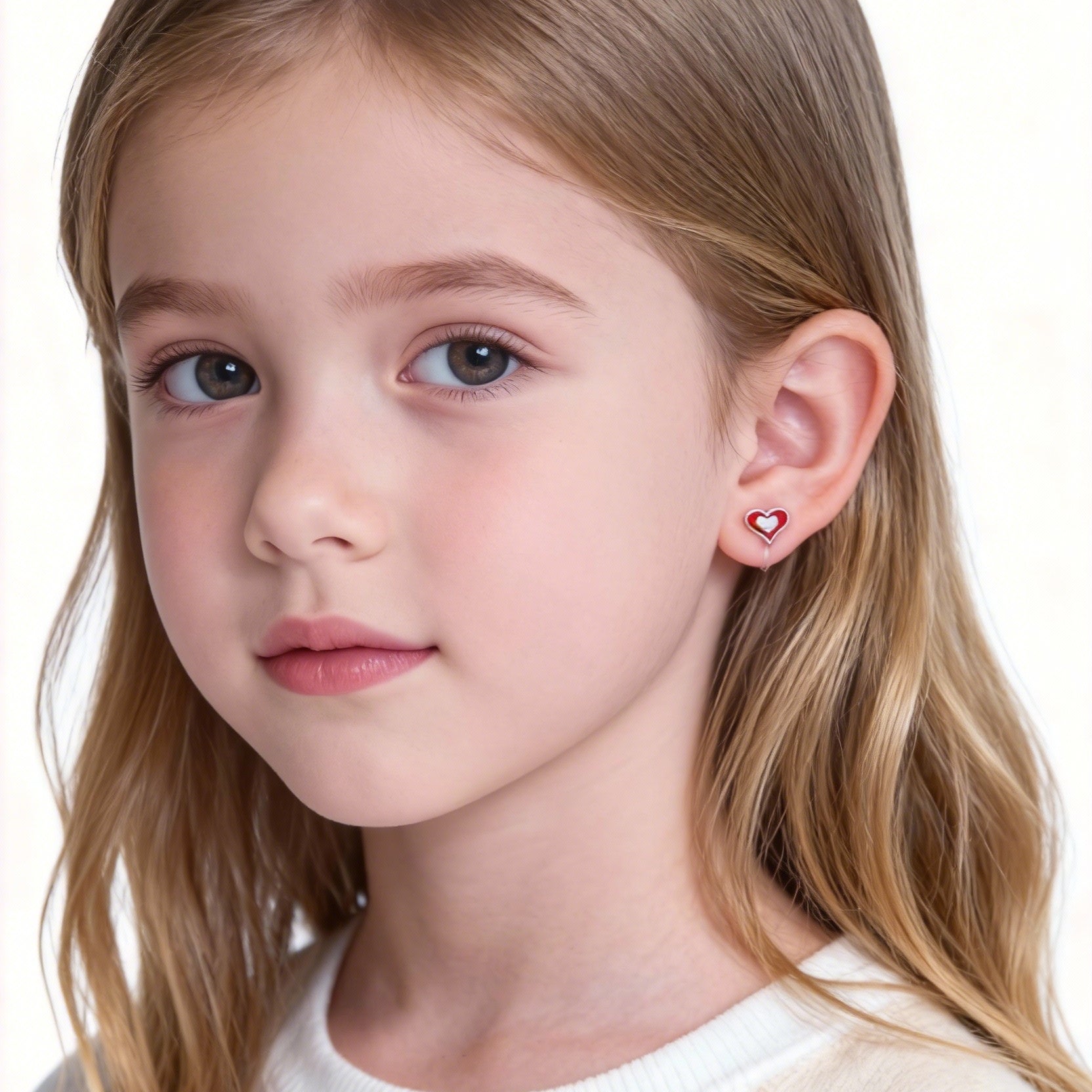Two-Tone Heart Clip-On Earrings for Girls by SOMIY