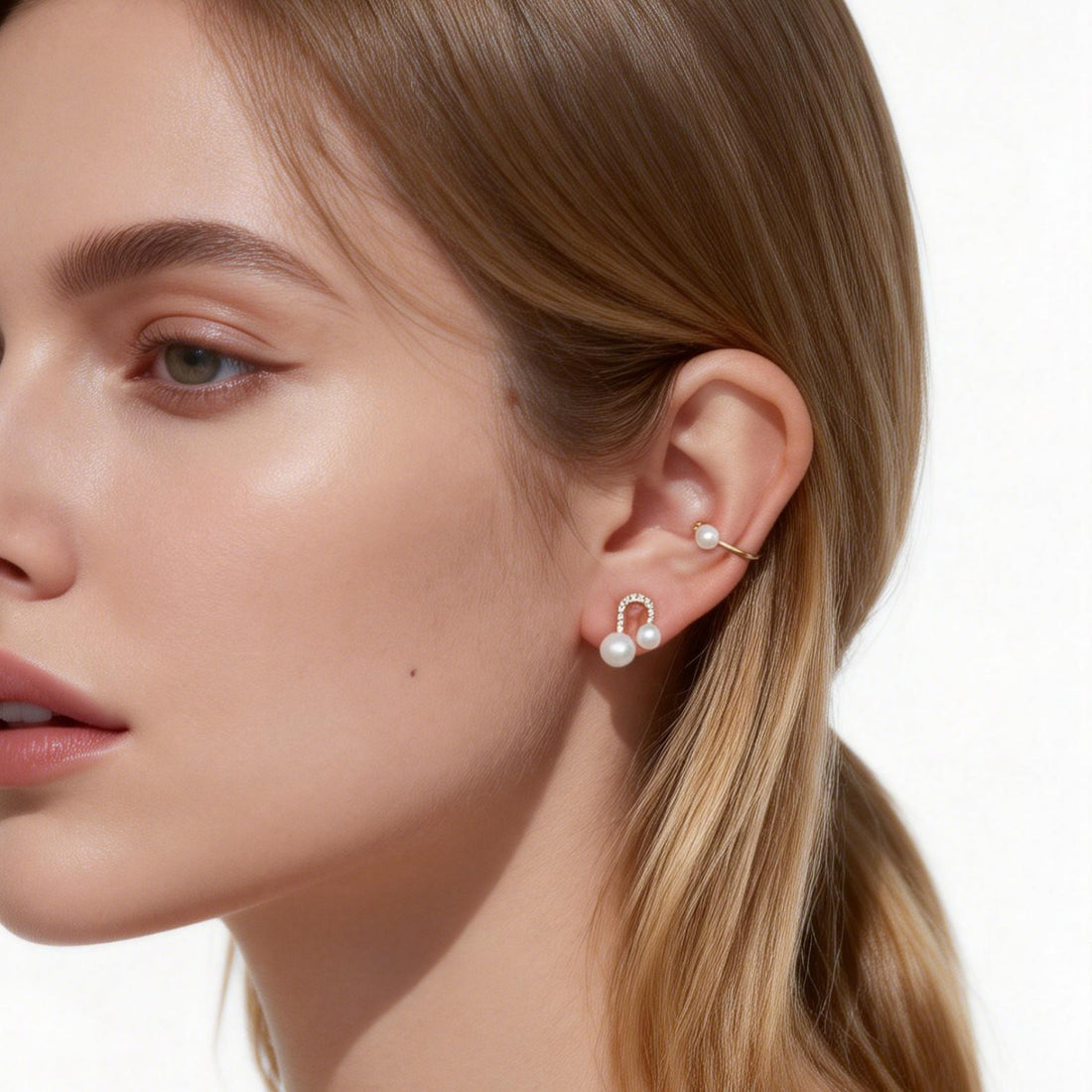 Small Heart Stud Clip-On Earrings image 3 by SOMIY