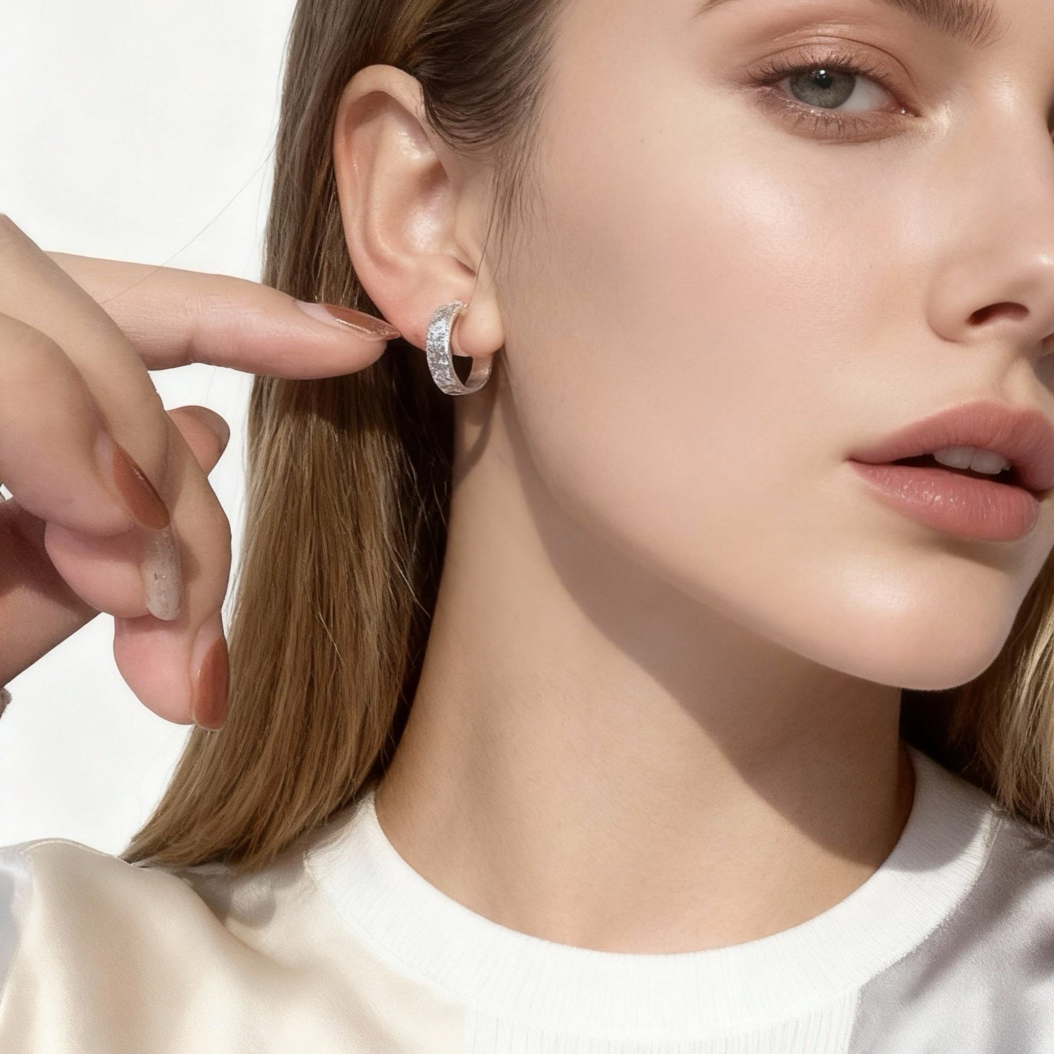 Water Ripple Clip-On Hoop Earrings