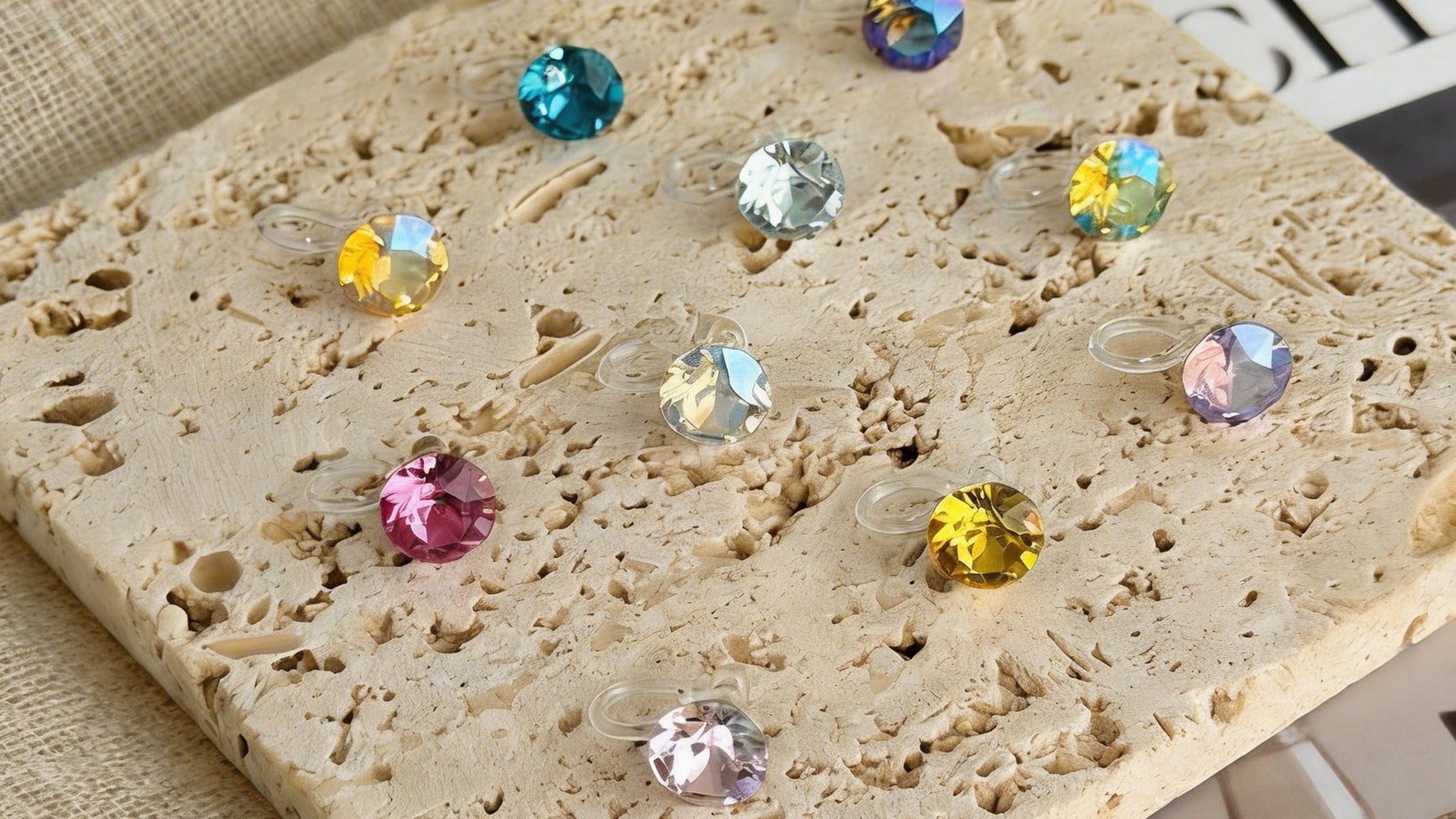 SOMIY new Austrian crystal clip-on earrings collection with brilliant faceted crystal studs