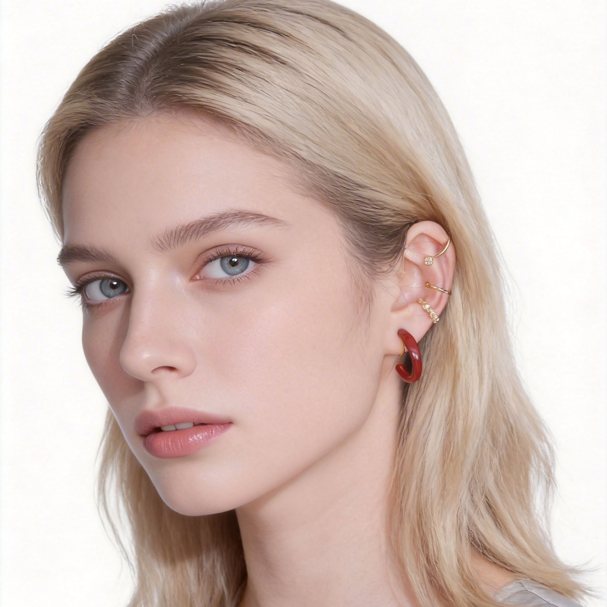 Sleek Polished Medium Hoop Clip-On Earrings image 3 by SOMIY