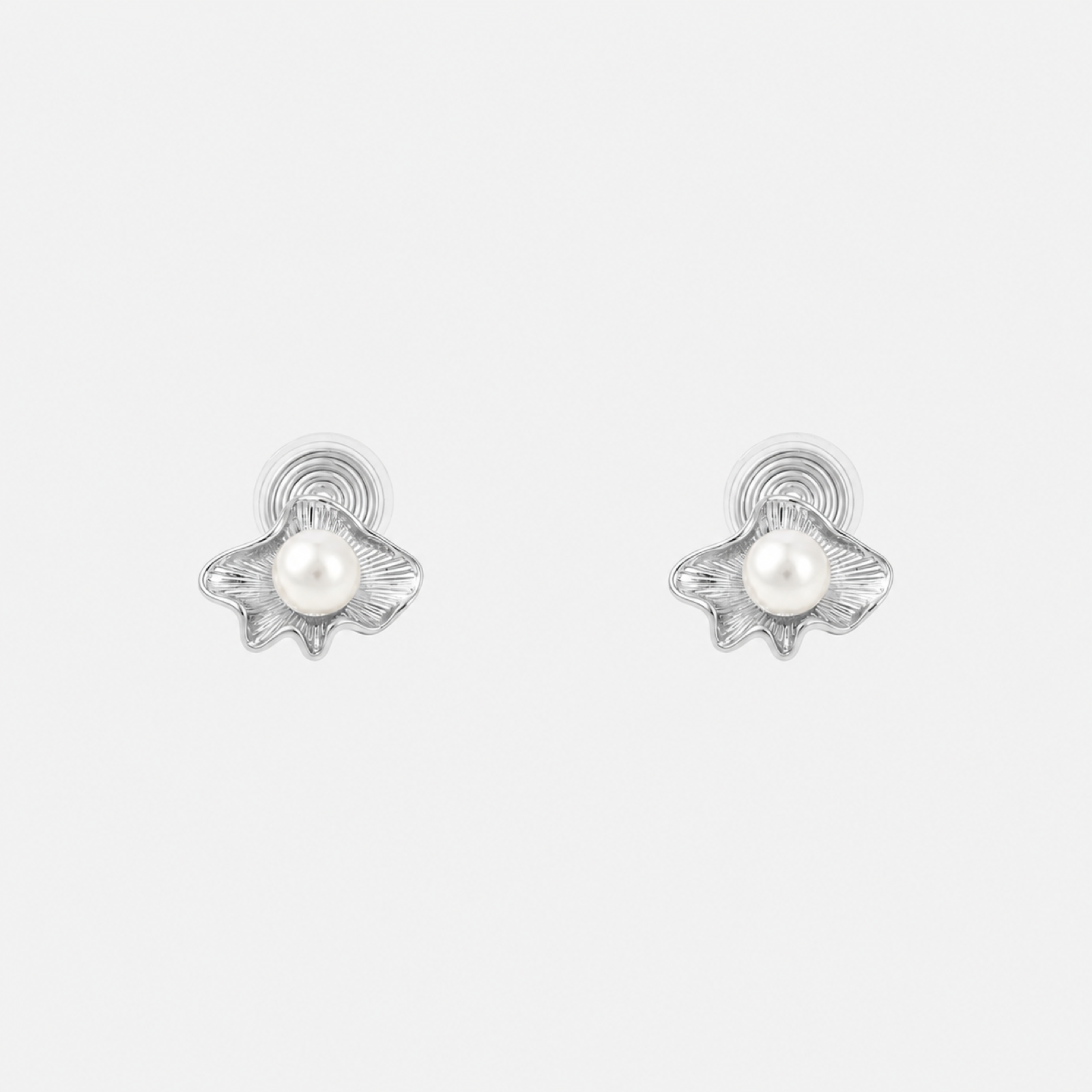 Textured Pearl Clip-On Stud Earrings