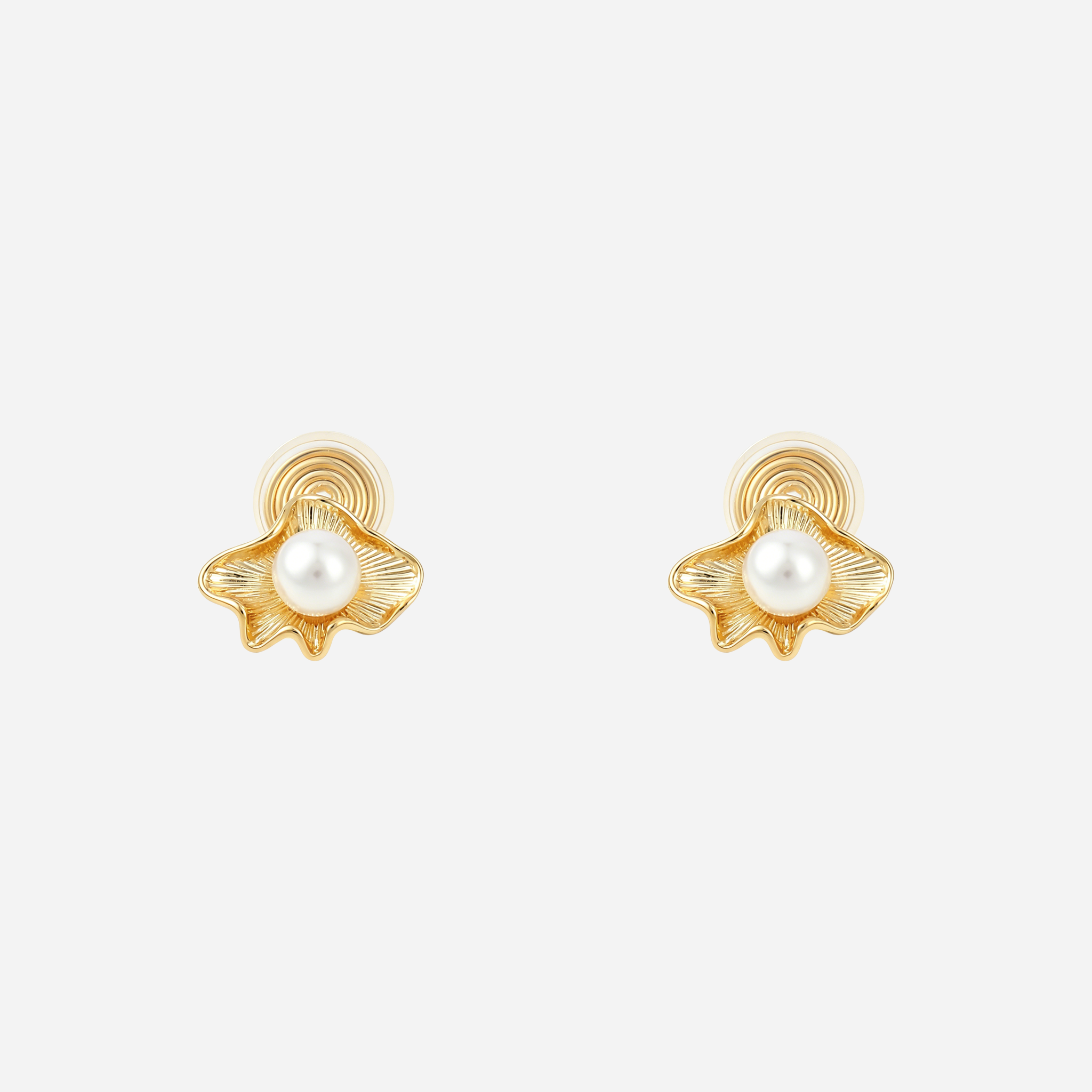 Textured Pearl Clip-On Stud Earrings