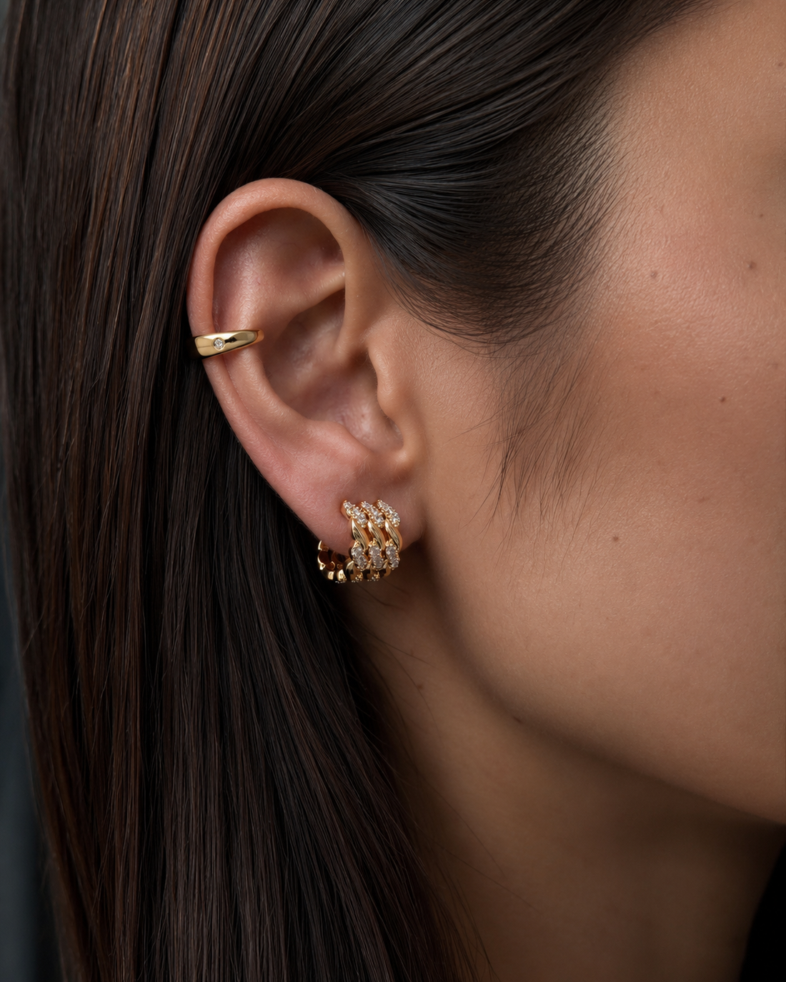 Pavé Rope Clip-On Hoop Earrings