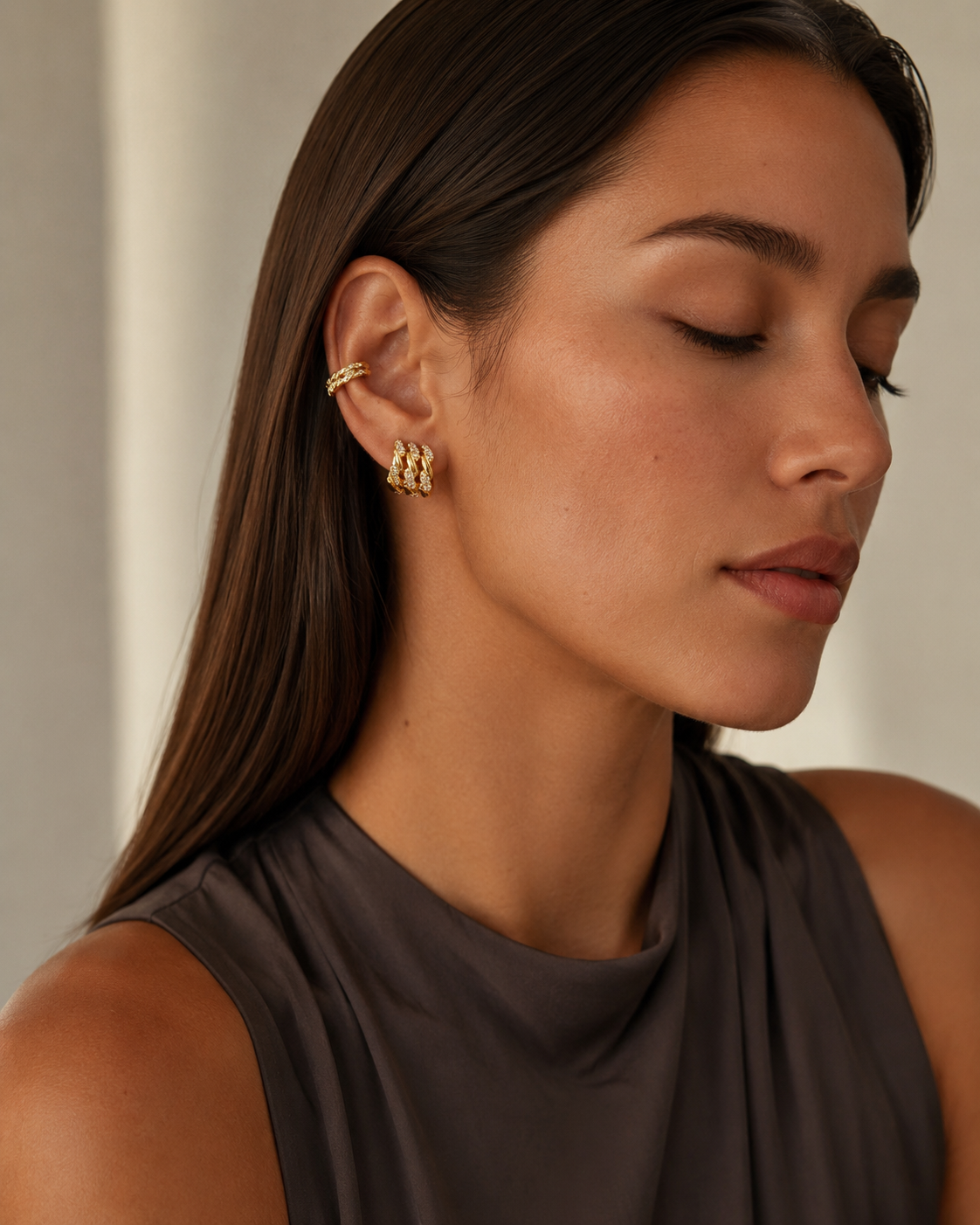 Pavé Rope Clip-On Hoop Earrings