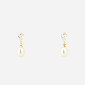Solitaire Pearl Clip-On Drop Earrings