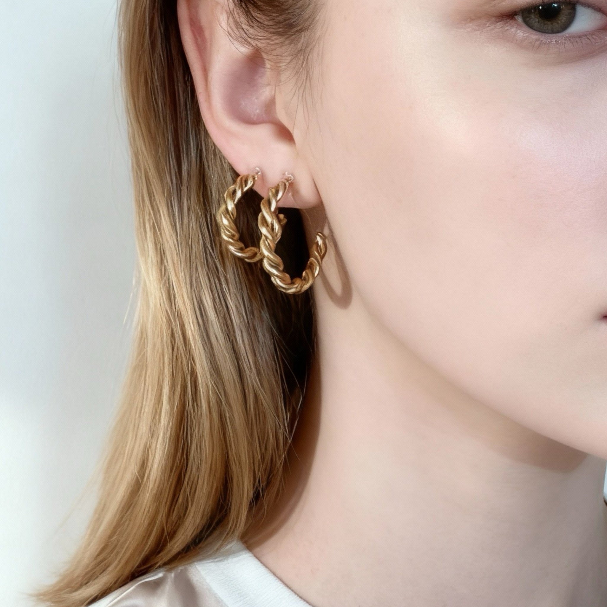 Small Spiral Clip-on Hoop Earrings