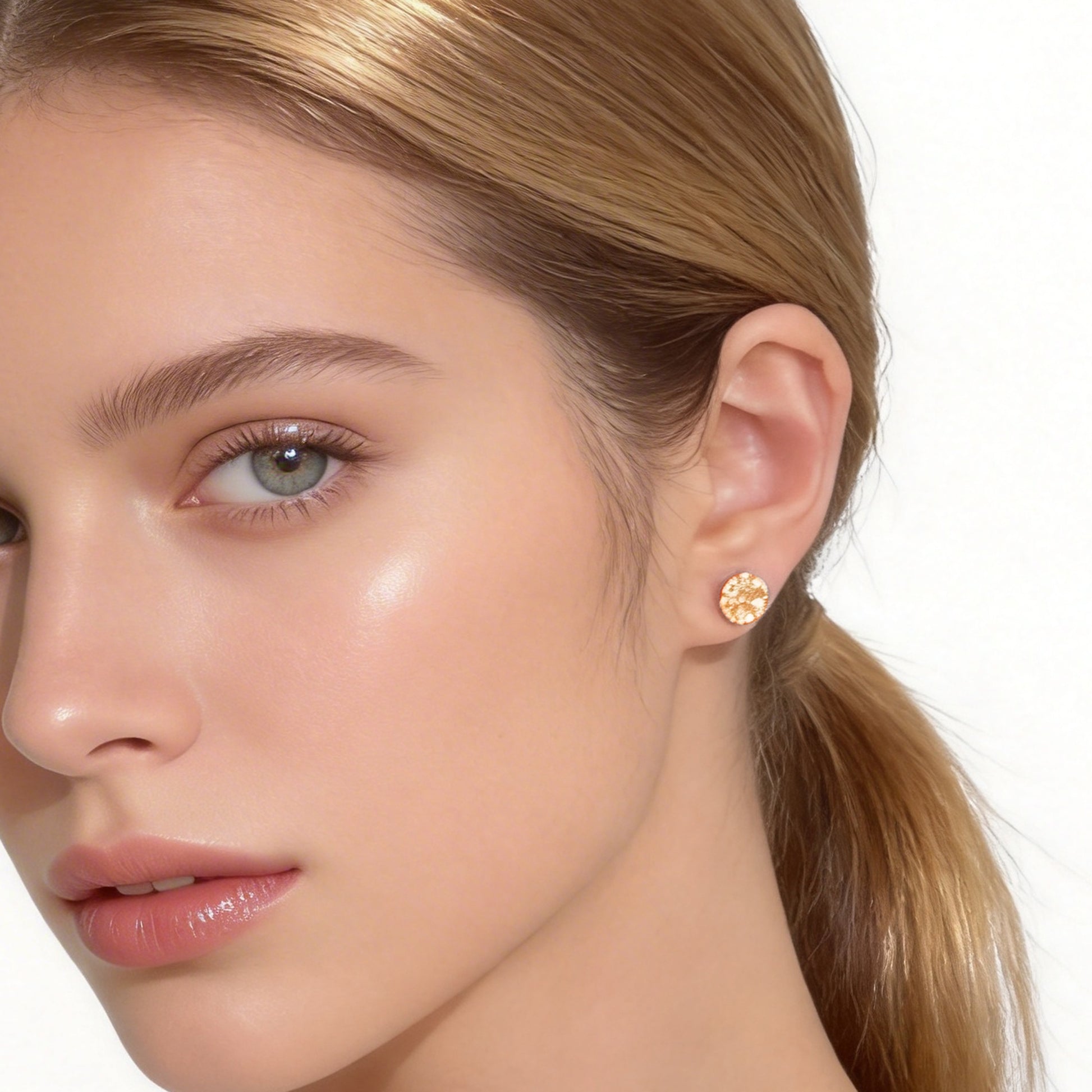 Mystic Amber Crystal Clip-On Stud Earrings for non-pierced ears by SOMIY