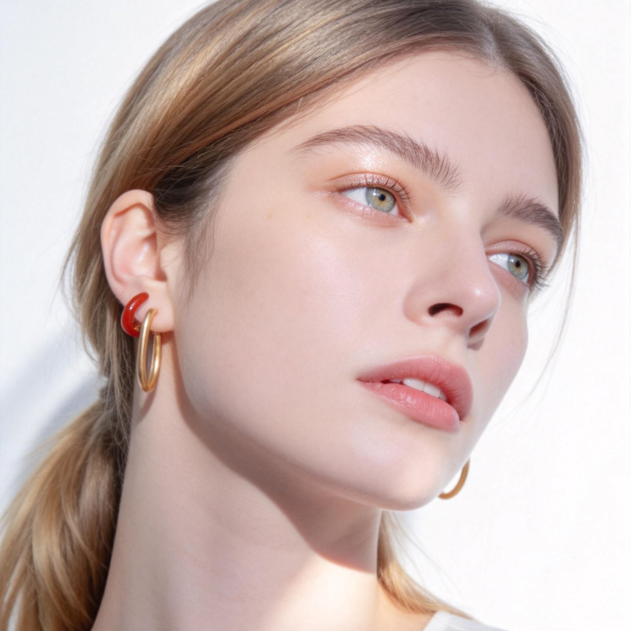 Geometrisch Strukturierte Clip-On Creolen