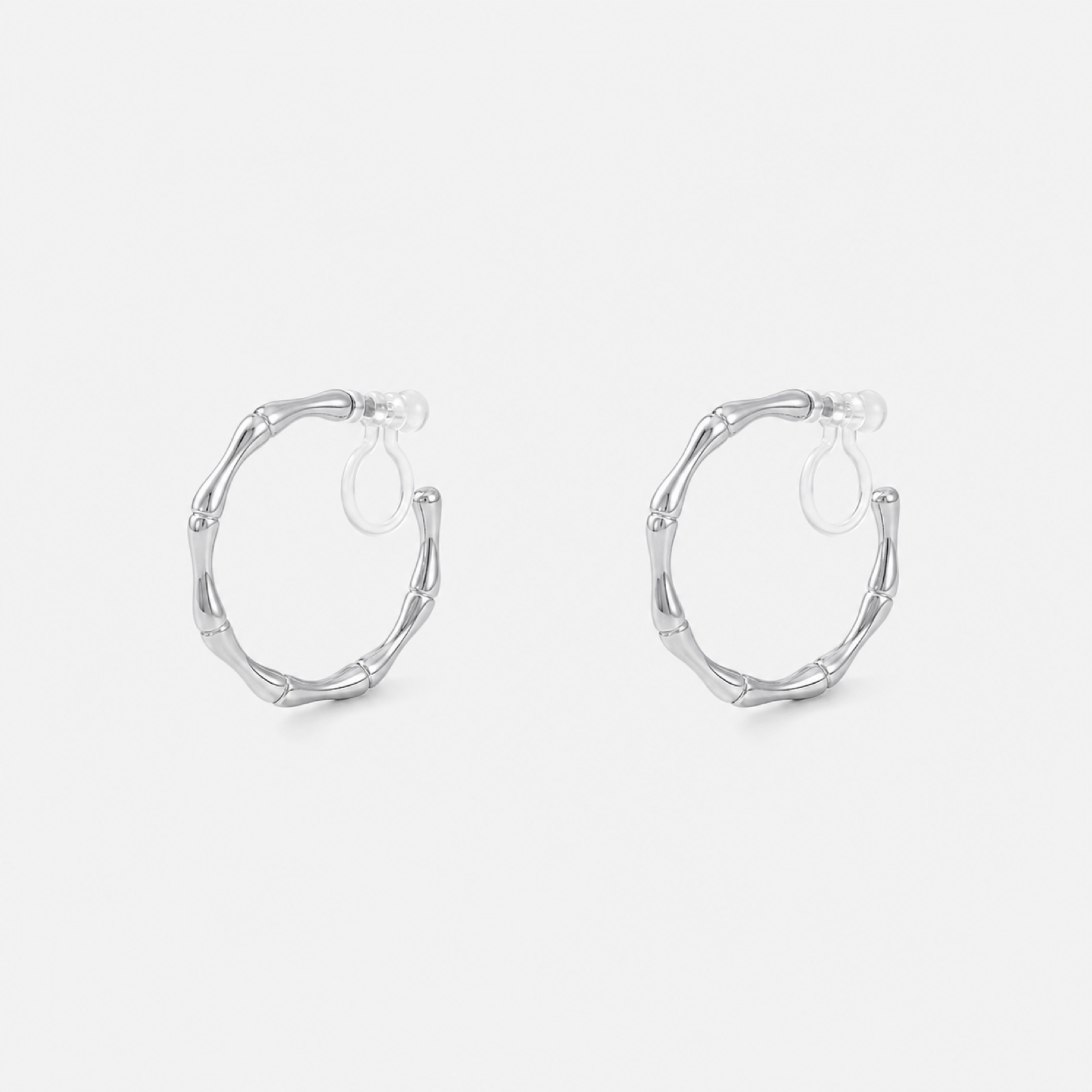 Sculpted Segment Clip-On Hoop Earrings
