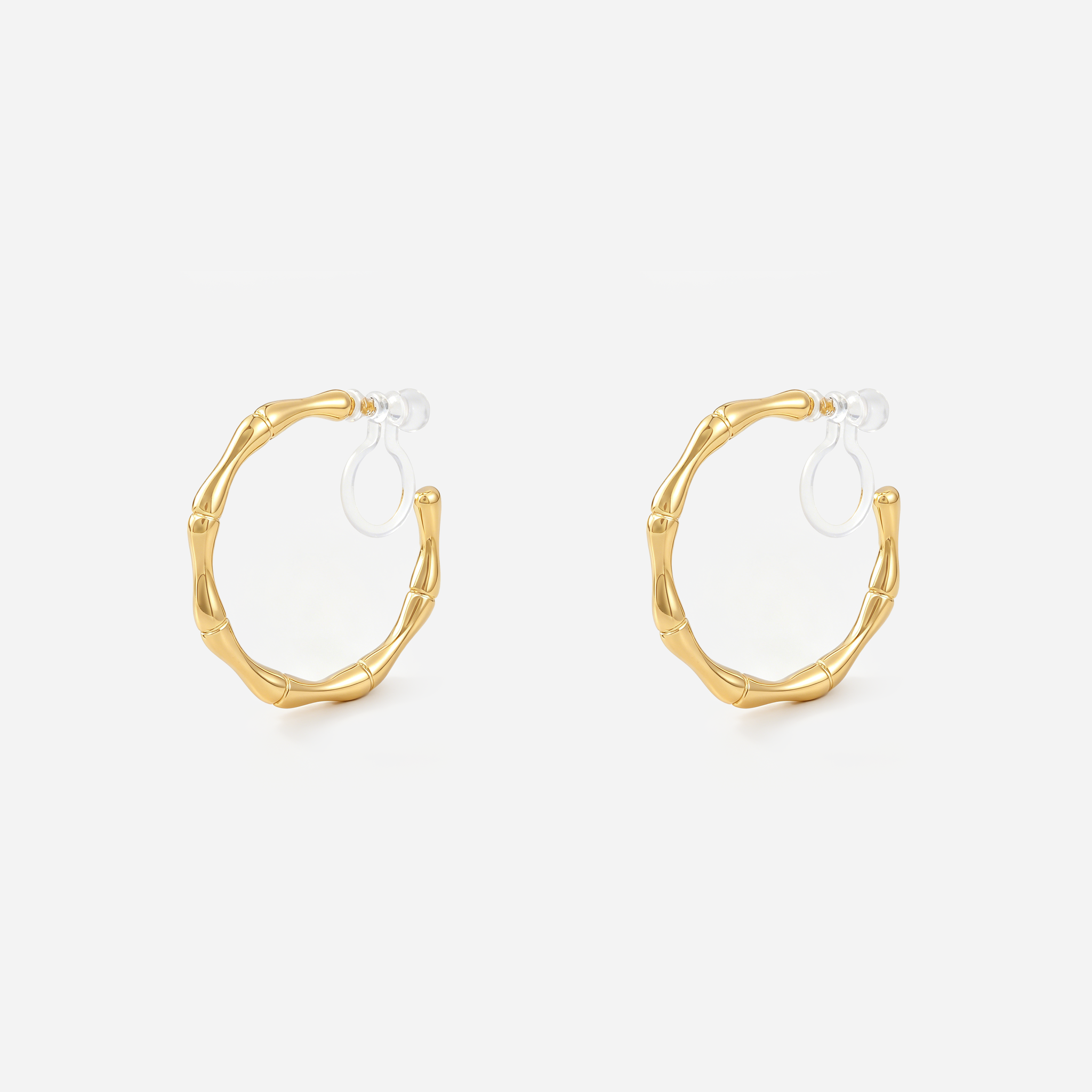 Sculpted Segment Clip-On Hoop Earrings