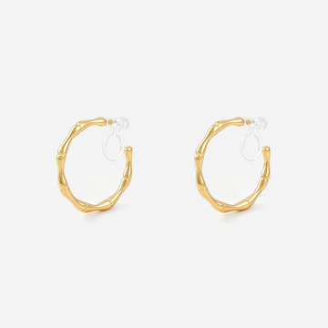 Sculpted Segment Clip-On Hoop Earrings