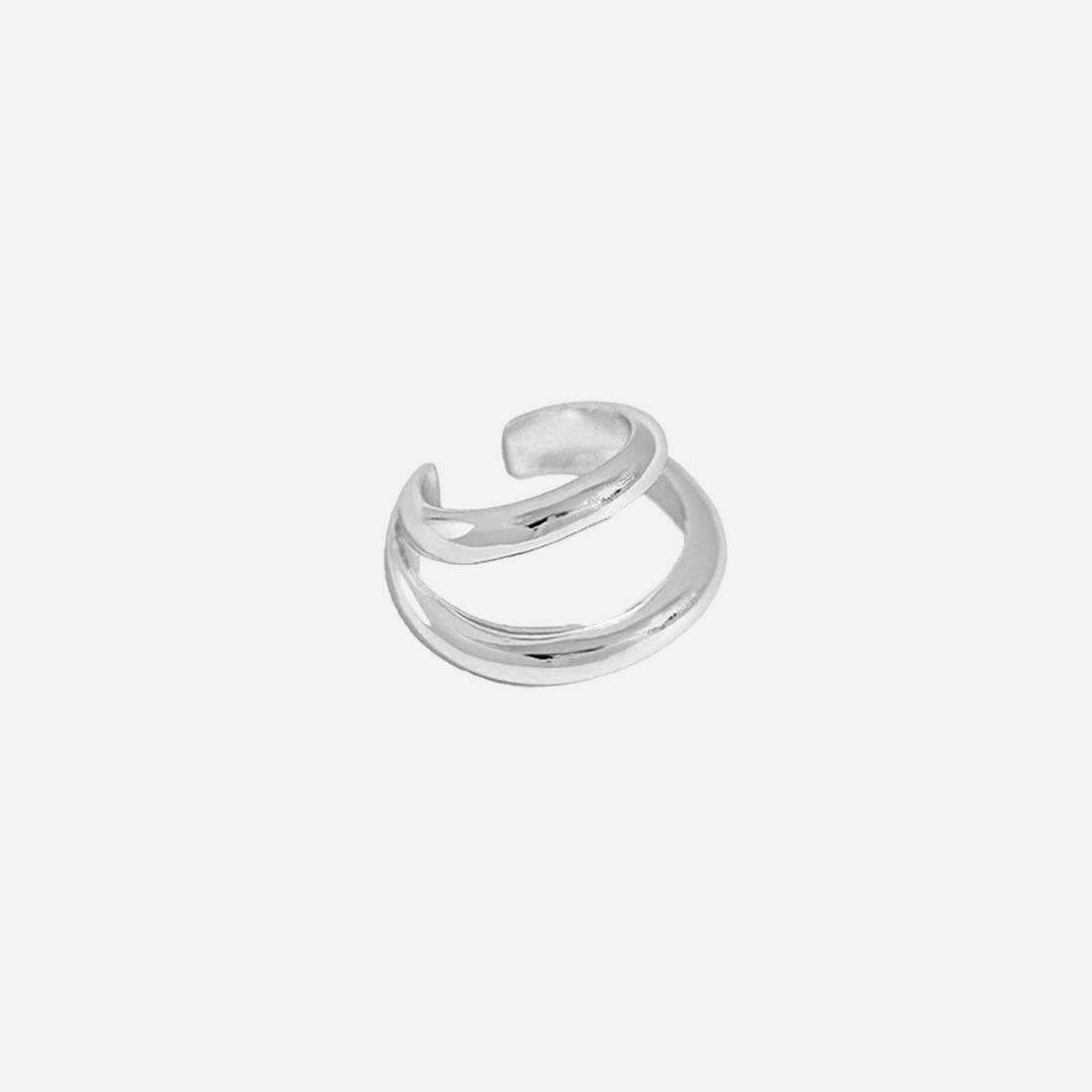 S925 Sterling Silver Double-Layered Circle Ear Cuff
