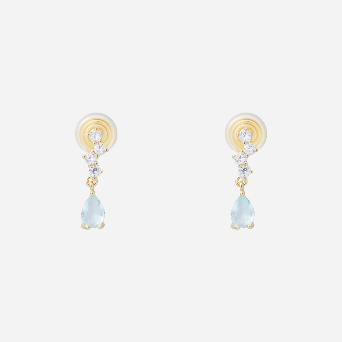 Brilliant Lab Diamond Hoop Drop Clip-On Earrings in gold by SOMIY for non-pierced ears.