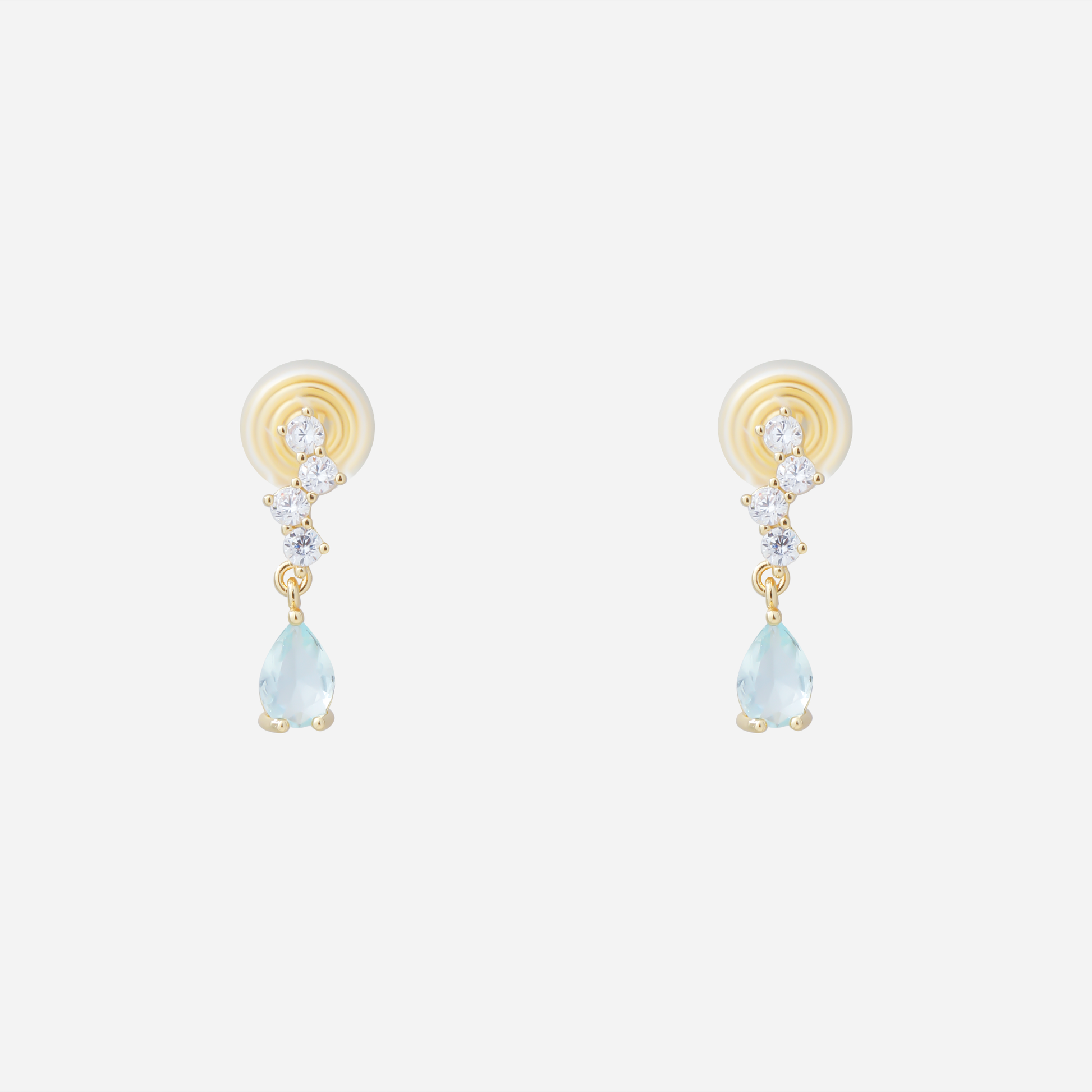 Brilliant Lab Diamond Hoop Drop Clip-On Earrings in gold by SOMIY for non-pierced ears.