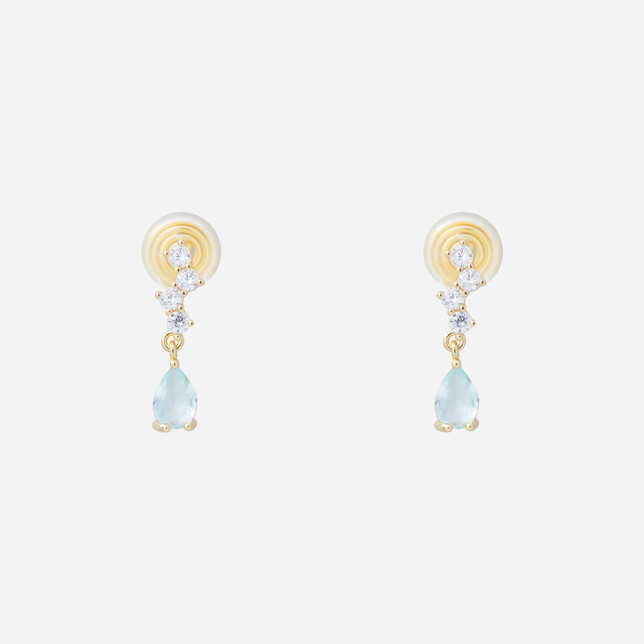 Brilliant Lab Diamond Hoop Drop Clip-On Earrings in gold by SOMIY for non-pierced ears.