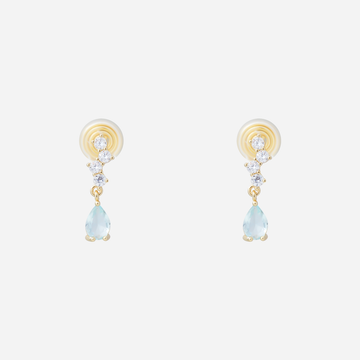 Brilliant Lab Diamond Hoop Drop Clip-On Earrings in gold by SOMIY for non-pierced ears.