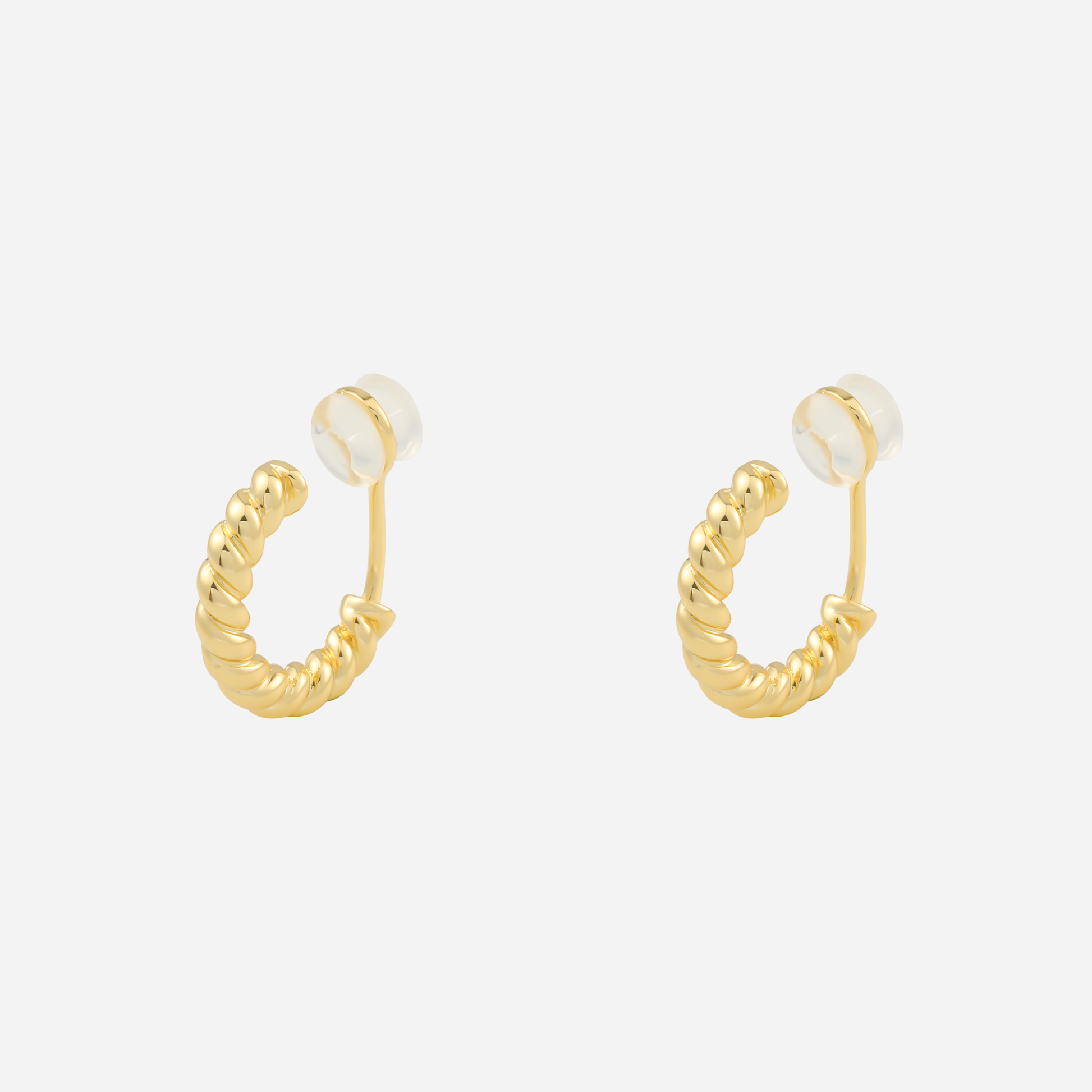 Midi Polished Classic Clip-On Hoop Earrings in 18K gold and silver by SOMIY for non-pierced ears.