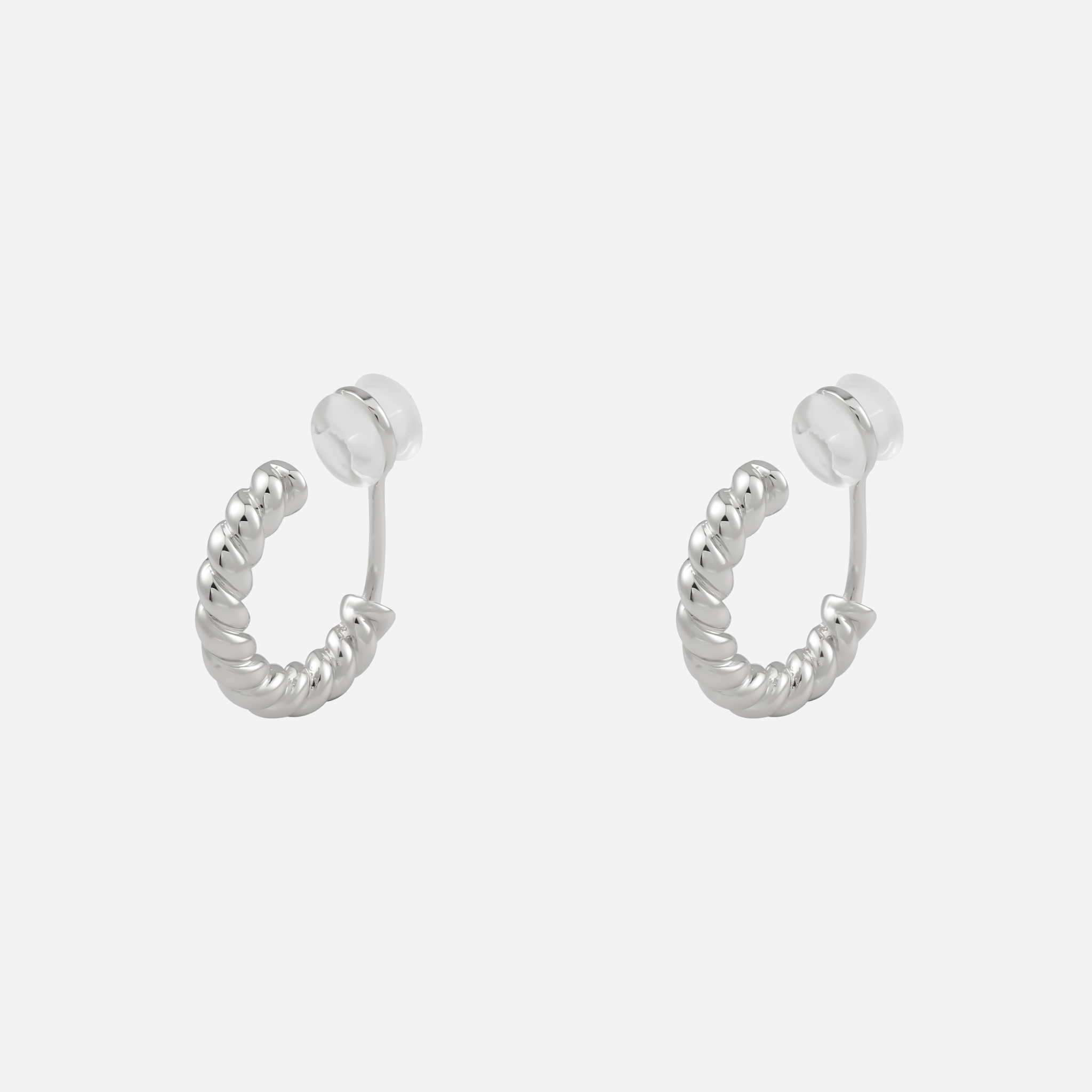 Midi Polished Classic Clip-On Hoop Earrings in 18K gold and silver by SOMIY for non-pierced ears.