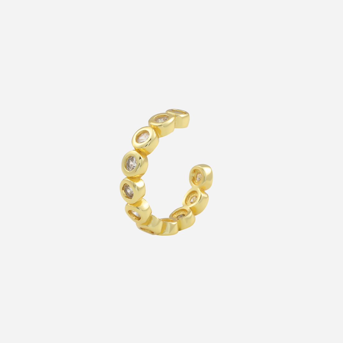 Essential Sparkling Diamond-Set Hoop Clip-On Earrings by SOMIY