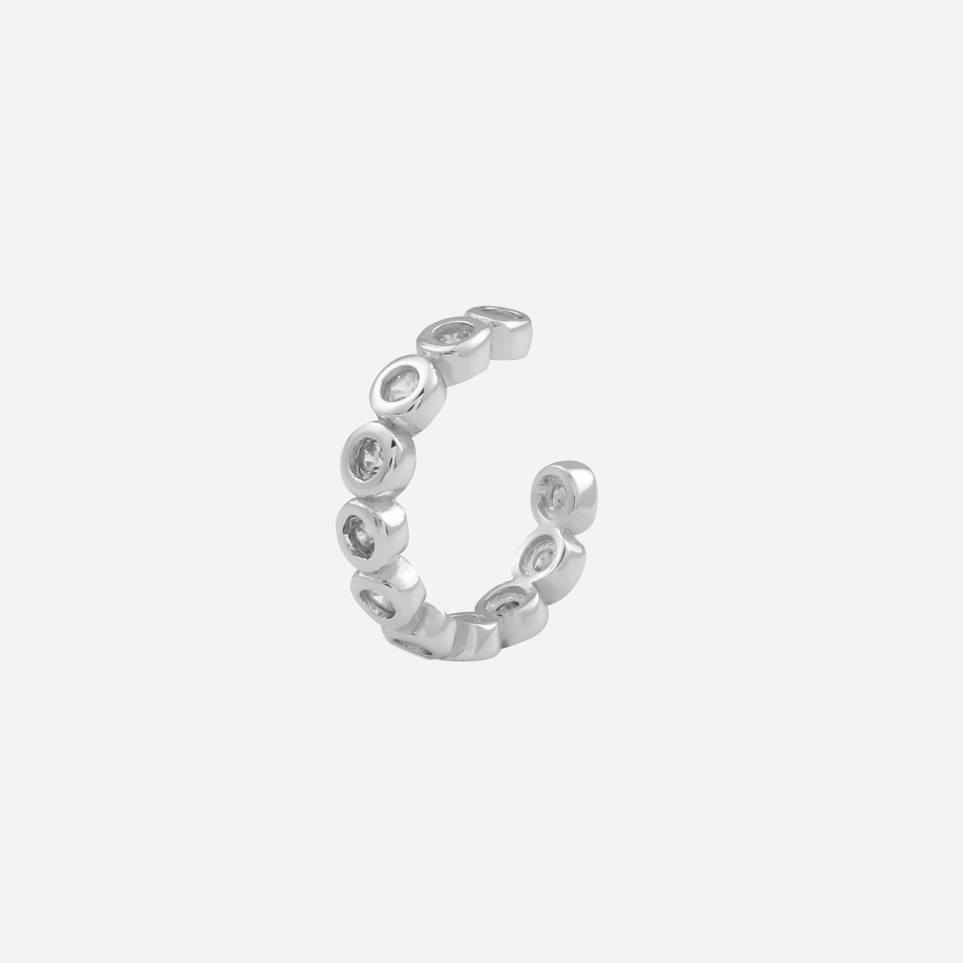 Essential Sparkling Diamond-Set Hoop Clip-On Earrings image 3 by SOMIY