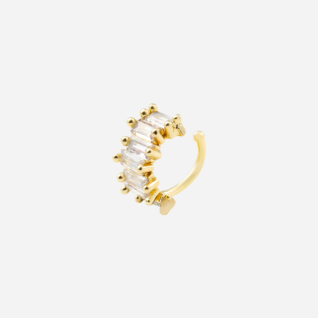 Refined Sparkling Diamond-Set Ear Cuff in 18K gold and silver by SOMIY for non-pierced ears.