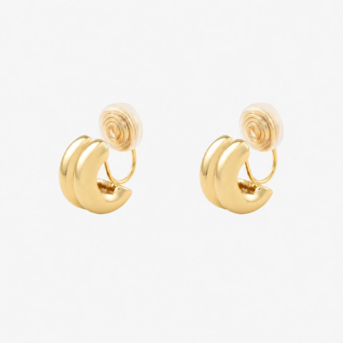 Radiant Sculptural Hoop Clip-On Earrings in gold by SOMIY