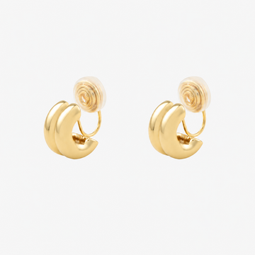 Radiant Sculptural Hoop Clip-On Earrings in gold by SOMIY