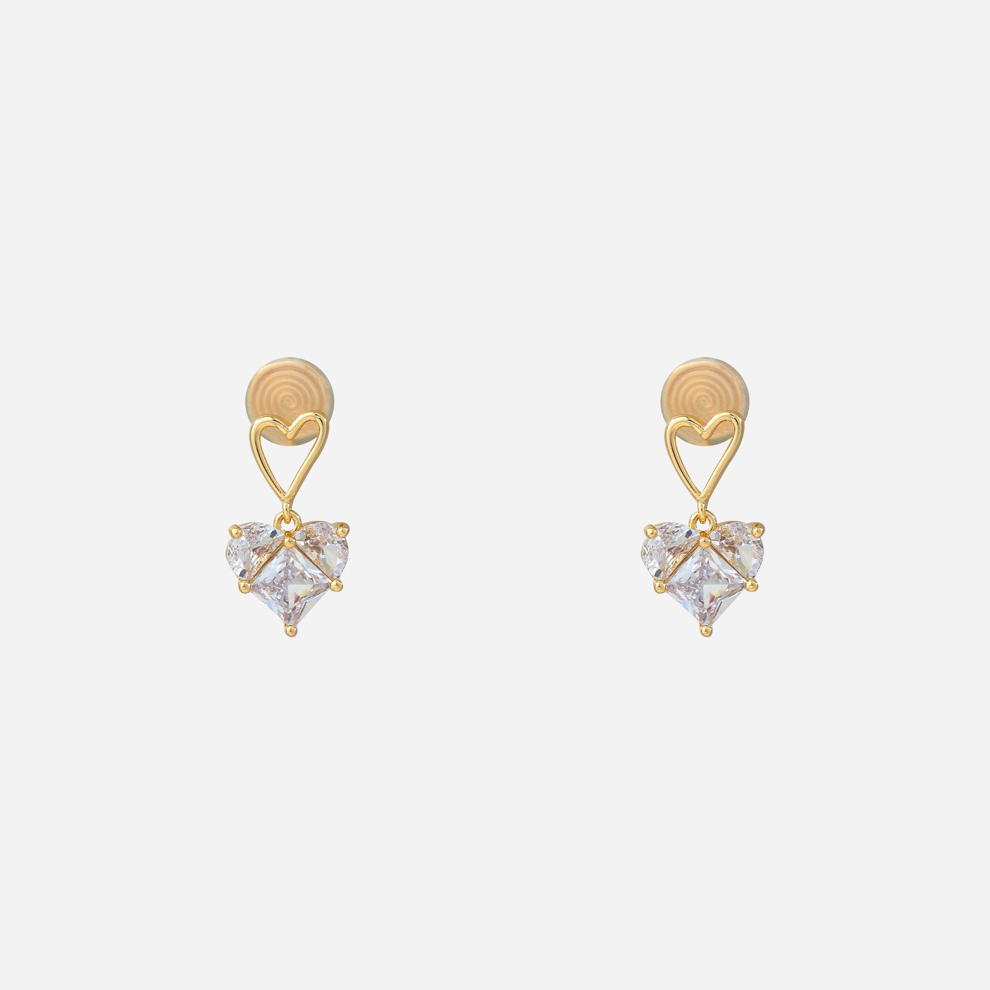 Sparkling Water-Drop Diamond-Set Drop Clip-On Earrings in 18K gold and silver by SOMIY for non-pierced ears.