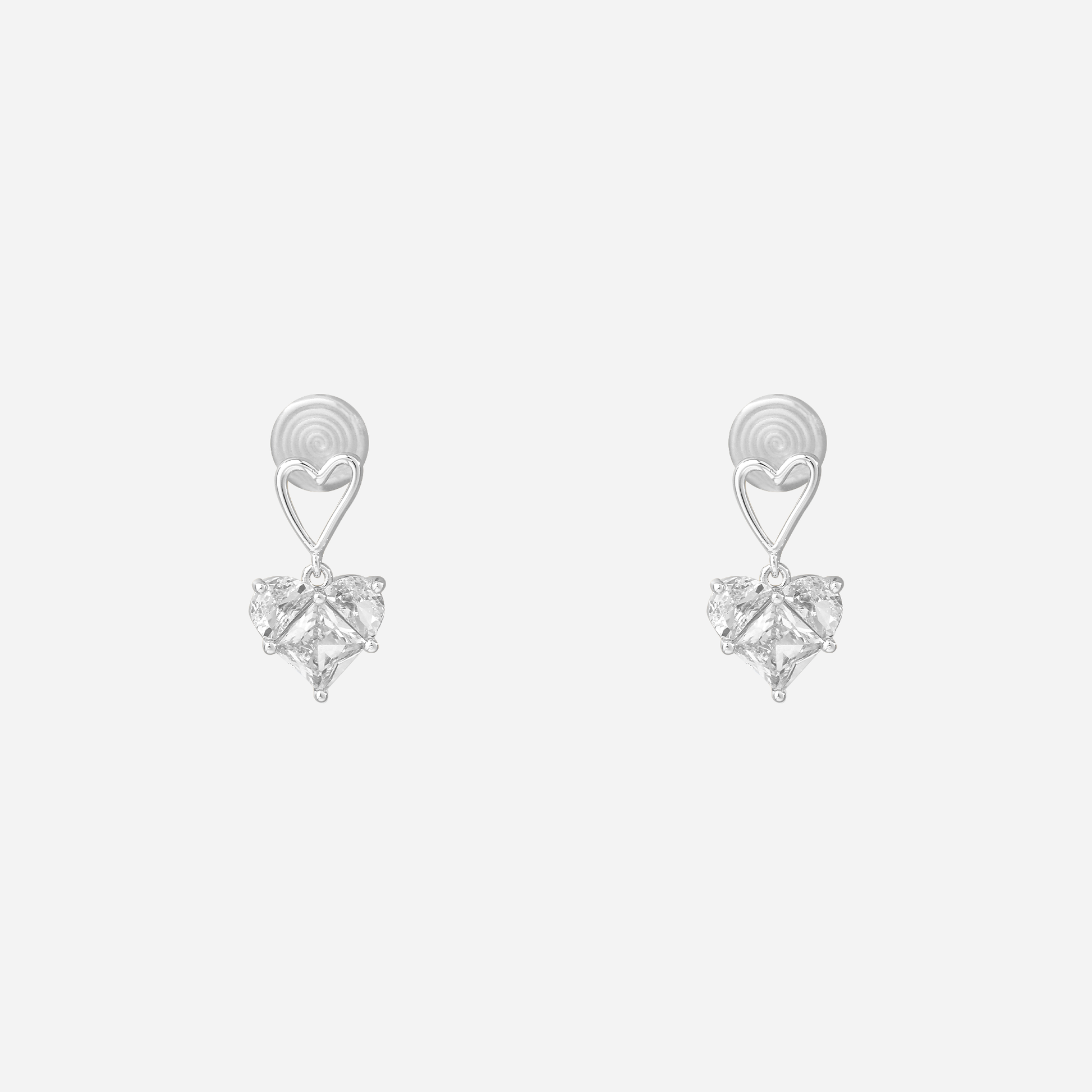 Sparkling Water-Drop Diamond-Set Drop Clip-On Earrings in 18K gold and silver by SOMIY for non-pierced ears.