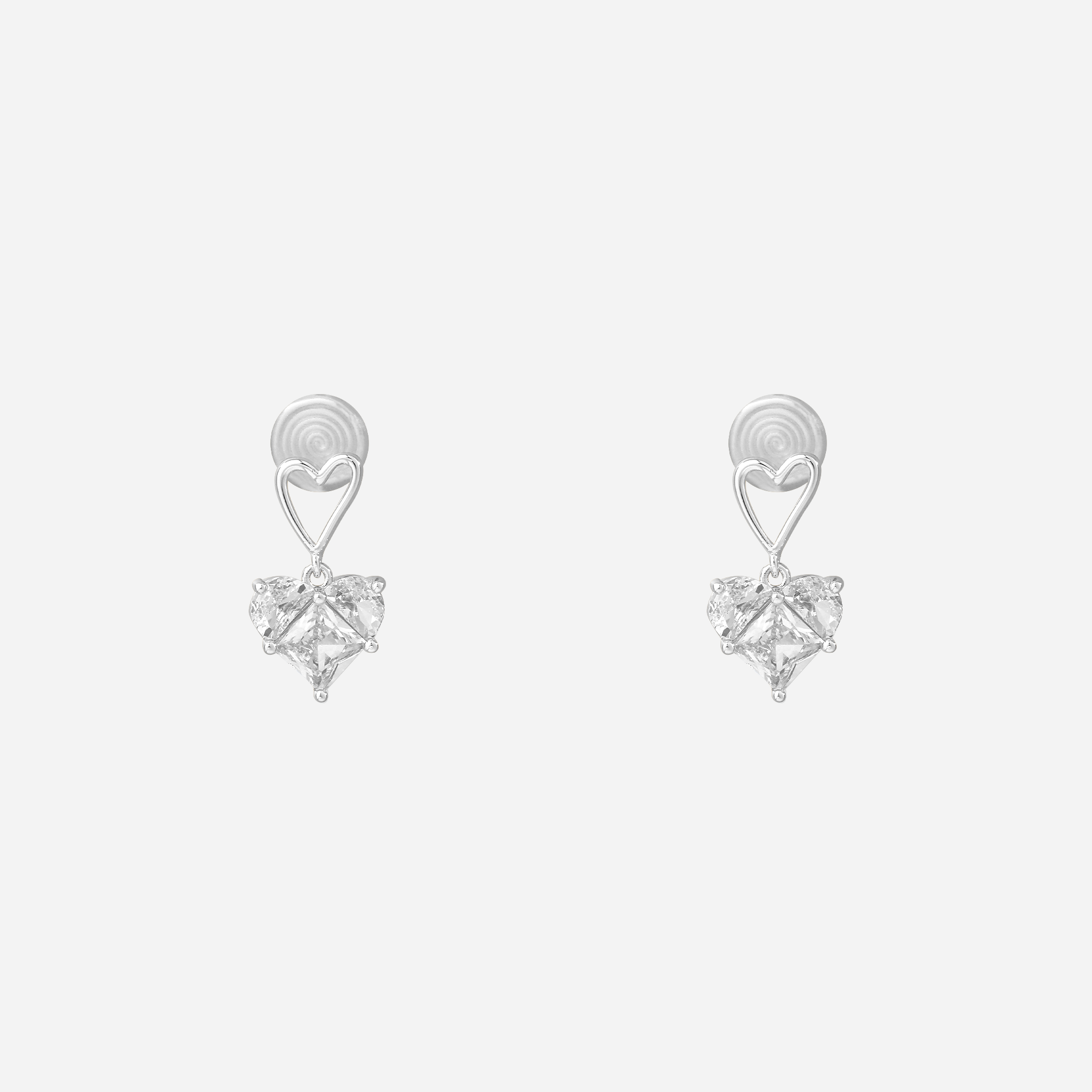 Sparkling Water-Drop Diamond-Set Drop Clip-On Earrings in 18K gold and silver by SOMIY for non-pierced ears.