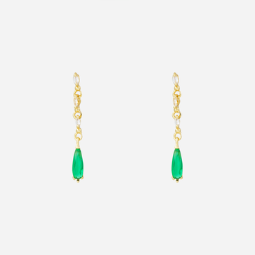 Radiant Rainbow Diamond-Set Slim Drop Clip-On Earrings by SOMIY