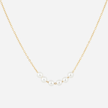 Curved Pearl Bar Necklace