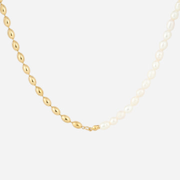 Asymmetric Freshwater Pearl and Bead Necklace