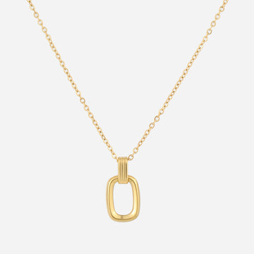 Geometric Open Link Pendant Necklace