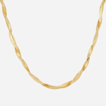 Collar de cadena espina de pescado retorcida