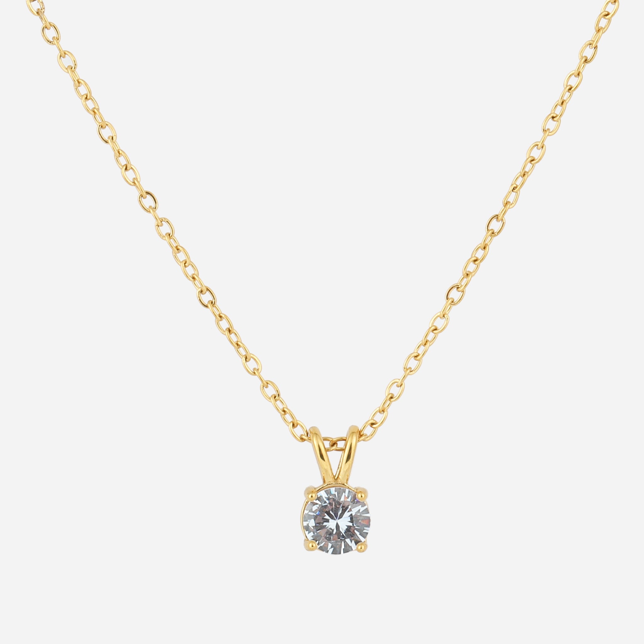 Classic Four-Prong Zirconia Necklace