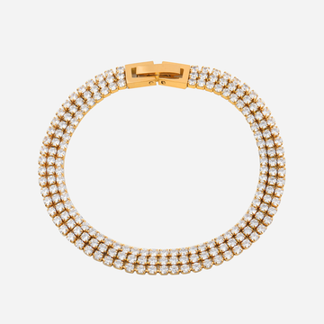 Triple-Row Radiant Zircon Tennis Bracelet