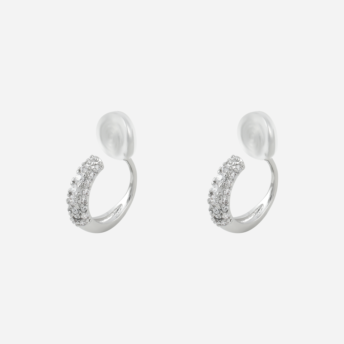 Twisted Rope Clip-On Hoop Earrings in polished silver by SOMIY for non-pierced ears.