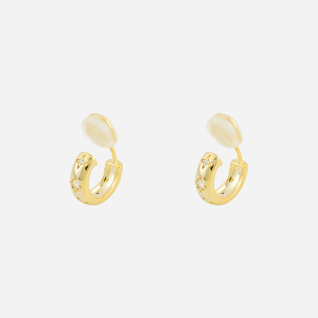 Polished Triple Band Clip-On Hoop Earrings in gold and silver by SOMIY for non-pierced ears.